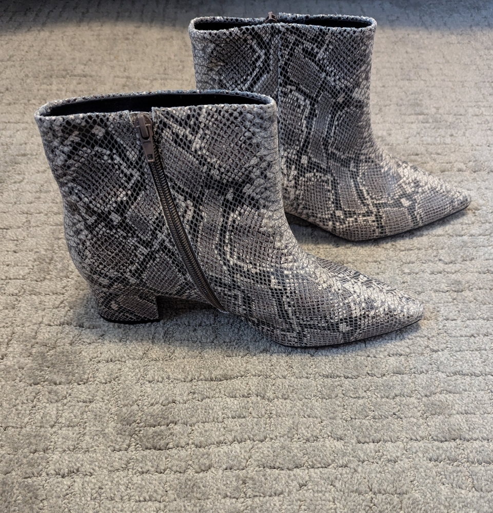 Corso Como Snakeskin Ankle Booties Size 10